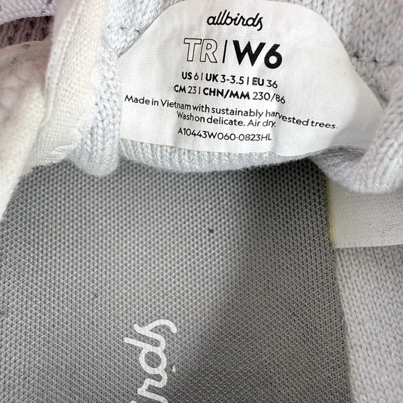 Allbirds TR Tree Runners Sneaker Women's Size 6 Low Shoes Light Gray - Picture 9 of 9